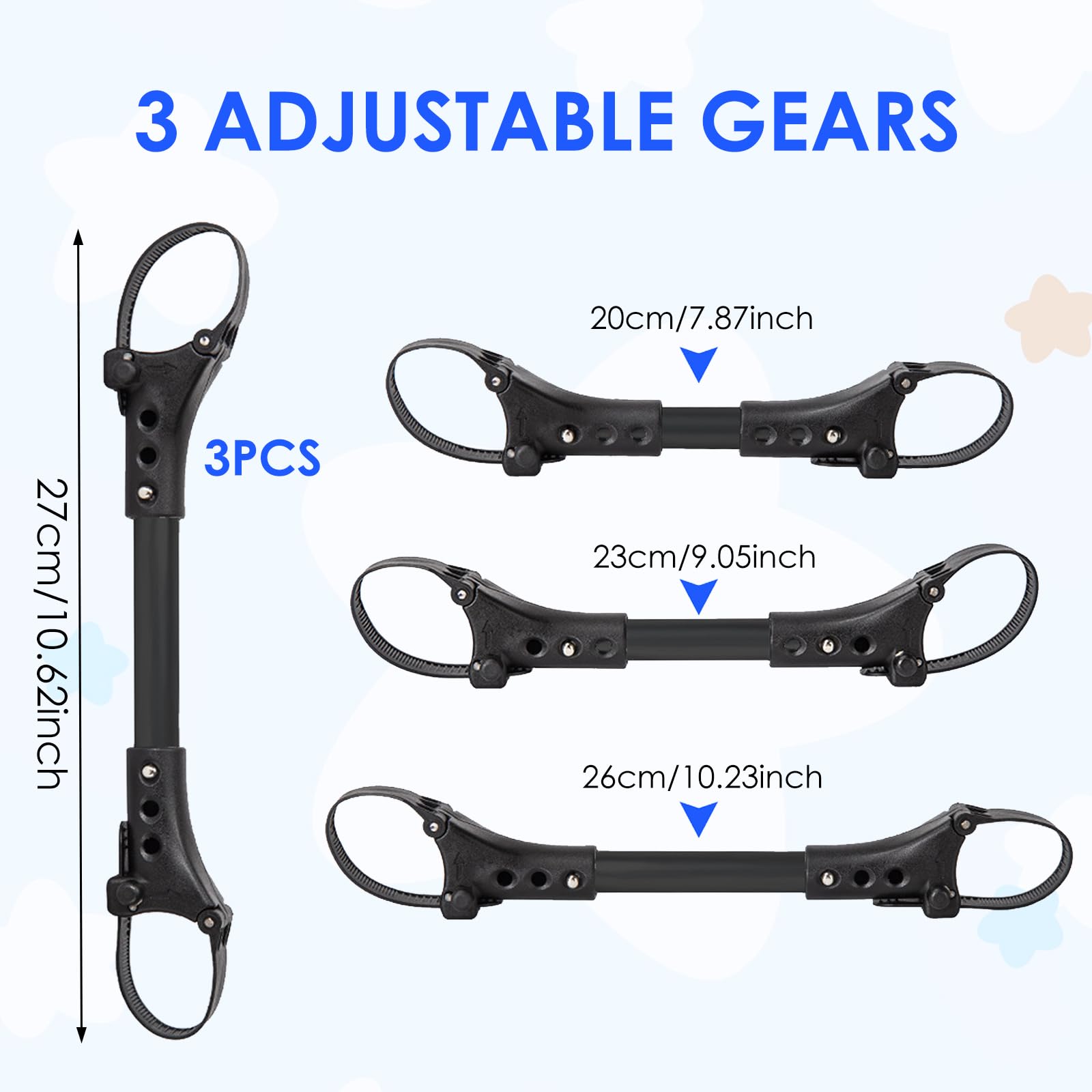 3 Pieces Connectors for Baby Stroller Union Connector Assembly Baby Stroller, Twin Stroller Connectors Safe Aluminum Alloy - Image 2