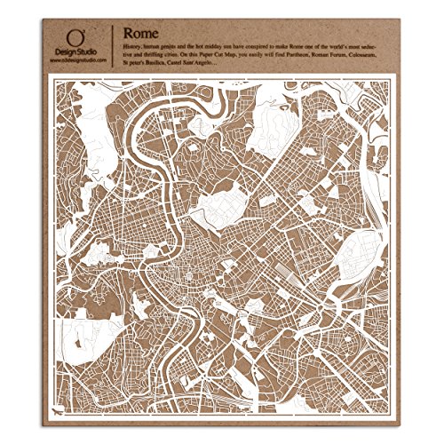 O3 DESIGN STUDIO Rome Carte découpée sur Papier, Blanc 30x30 cm Art Papier