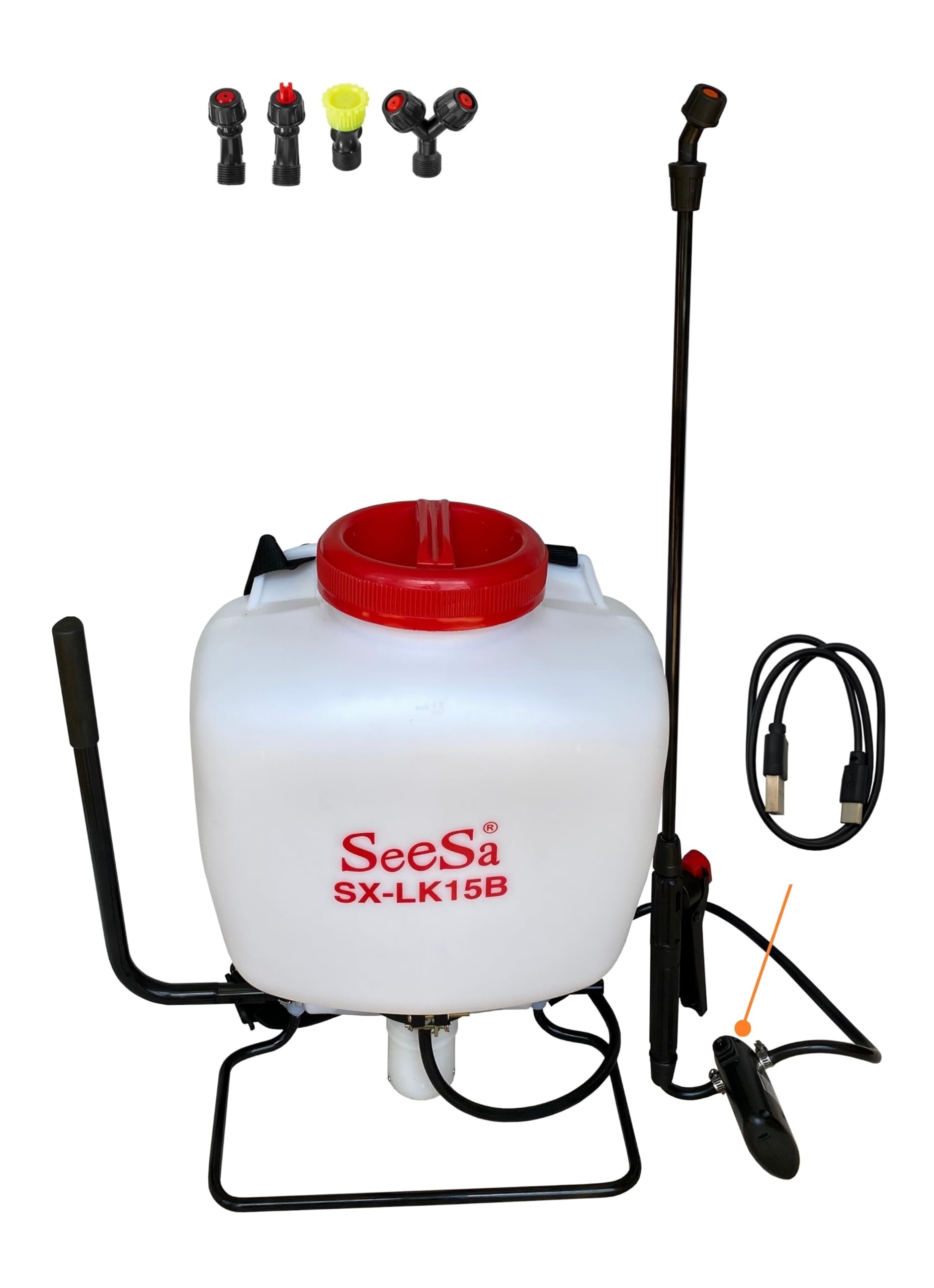 Battery Powered and Manual Air Dual Function Backpack Sprayer 4 Gallon with 4 Nozzles for Lawn & Garden 3200mAh Rechargeable