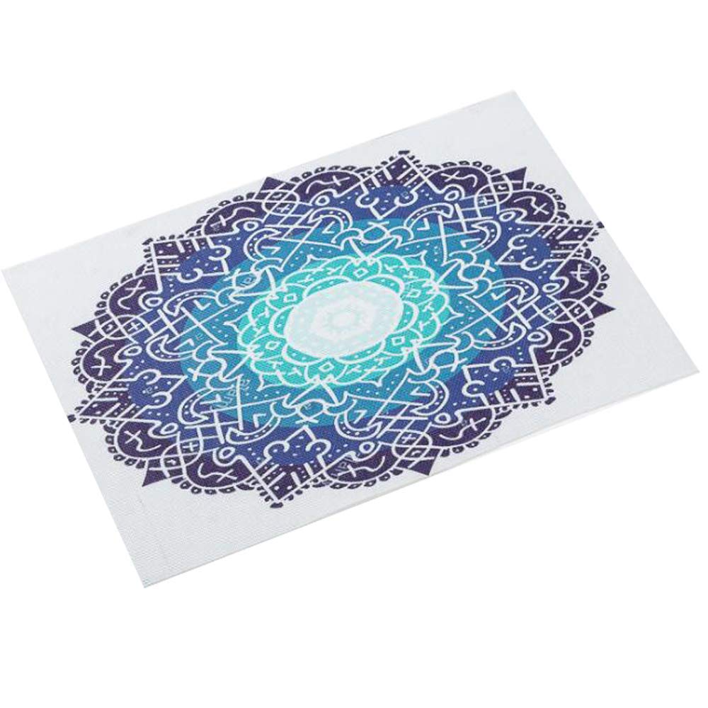 4 pièces napperons résistant à la Chaleur napperons de Table à Manger napperons lavables napperons en PVC 17.7X11.8 Pouces Kichen Decortion Bleu
