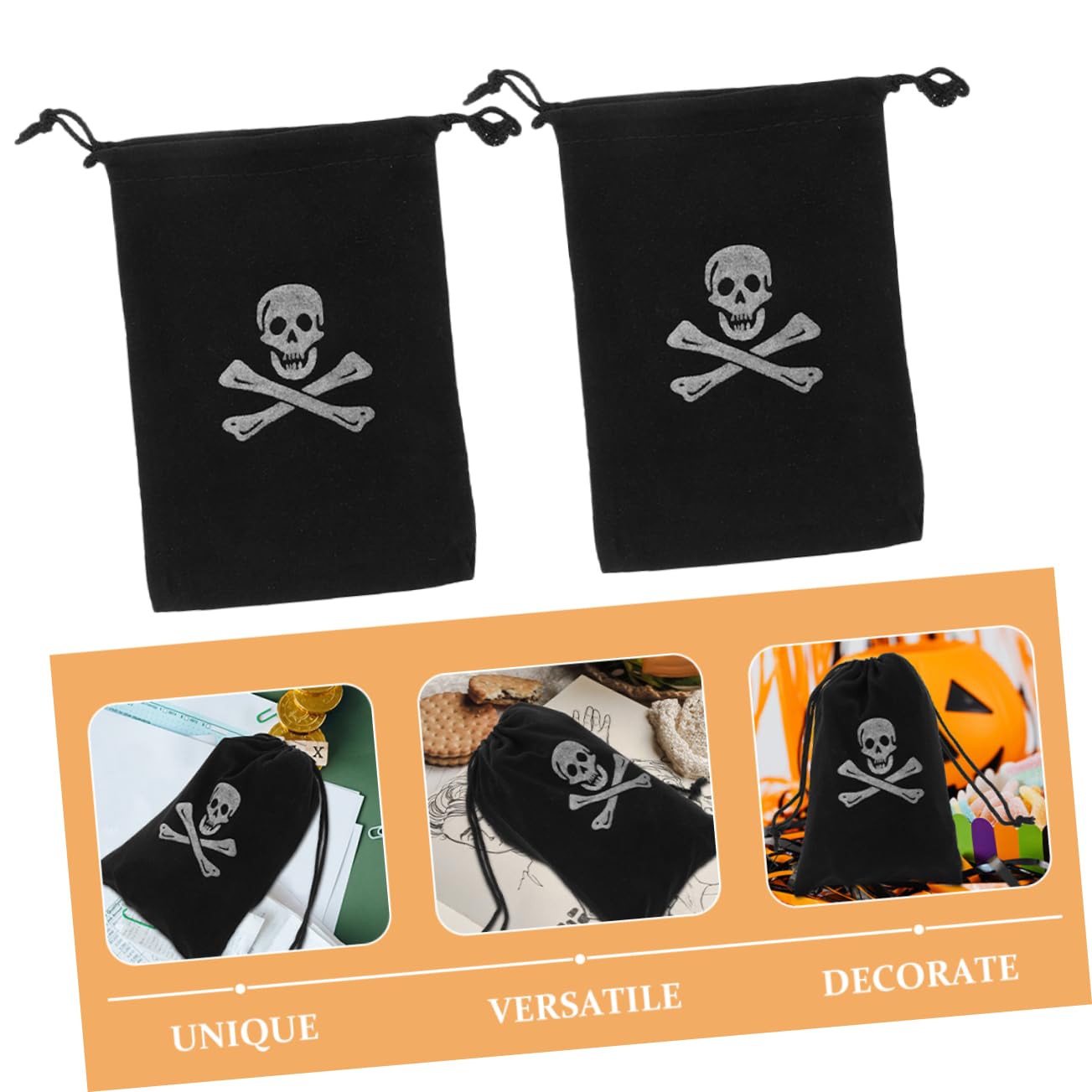 GLEAVI 36stücke Kordelzugbeutel Mit Piratenschädel Halloween Aufbewahrungstaschen Für Kindergeburtstag Partys Und