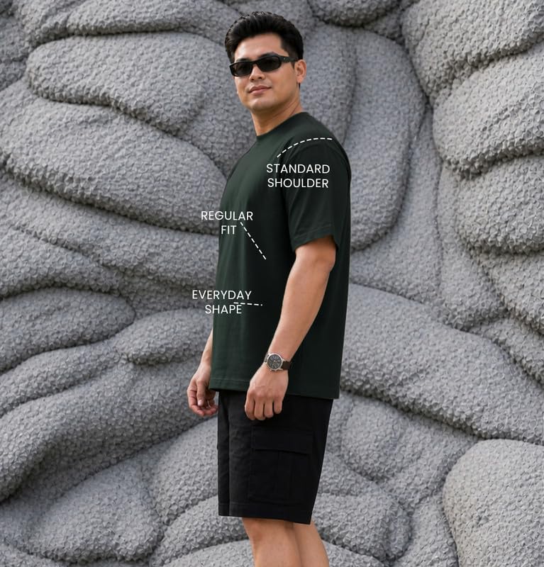 Image of Sleepynuts Men's Everyday Wear Crew Neck Regular Fit T-Shirt | Half Sleeve Solid Plain Casual T-Shirt for Men | Soft Breathable Fabric |