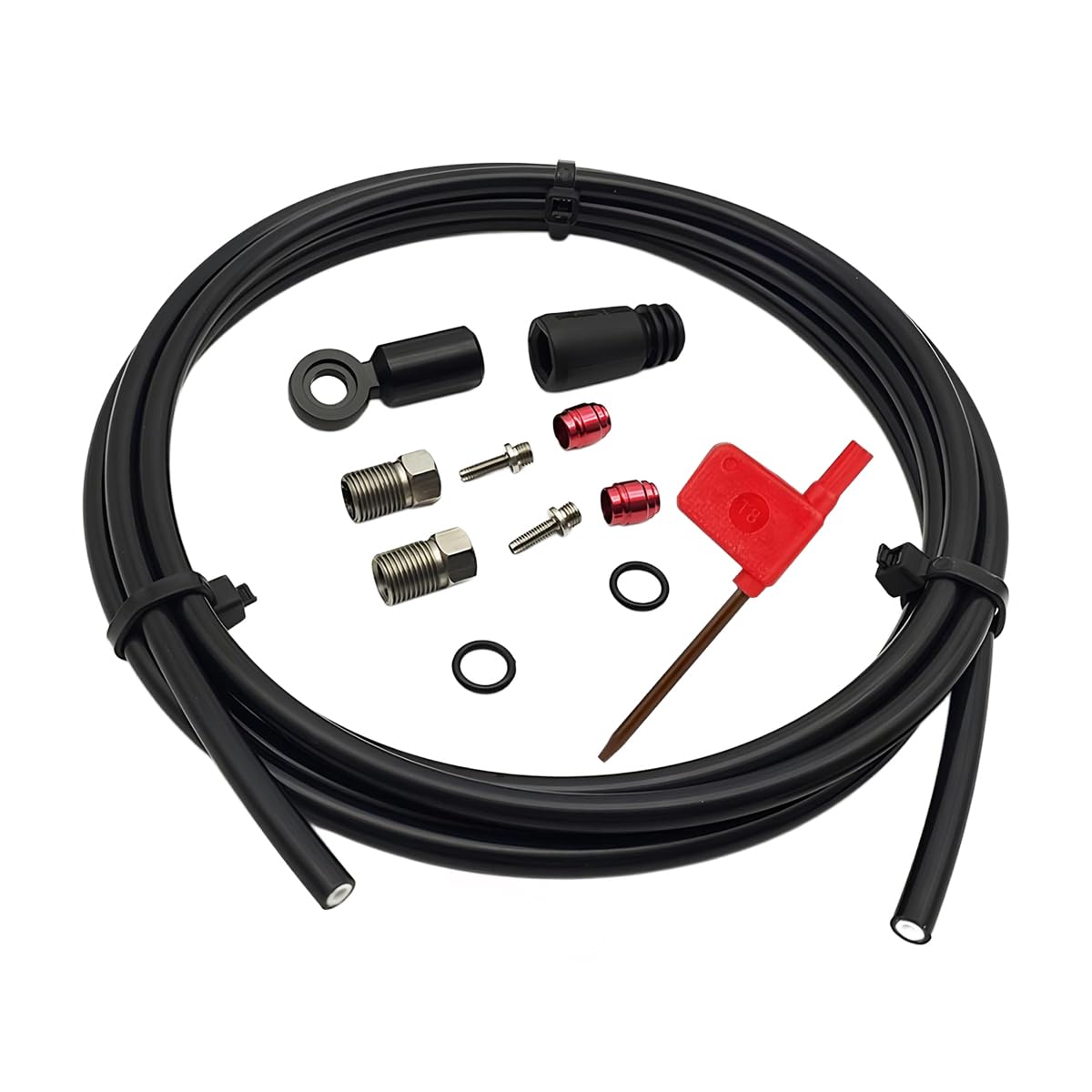 Voyoo 1 Set 2m Bicycle Hydraulic Disc Brake Hose Cable Set Suitable for Mountain Bike Road Bike Black (Black)