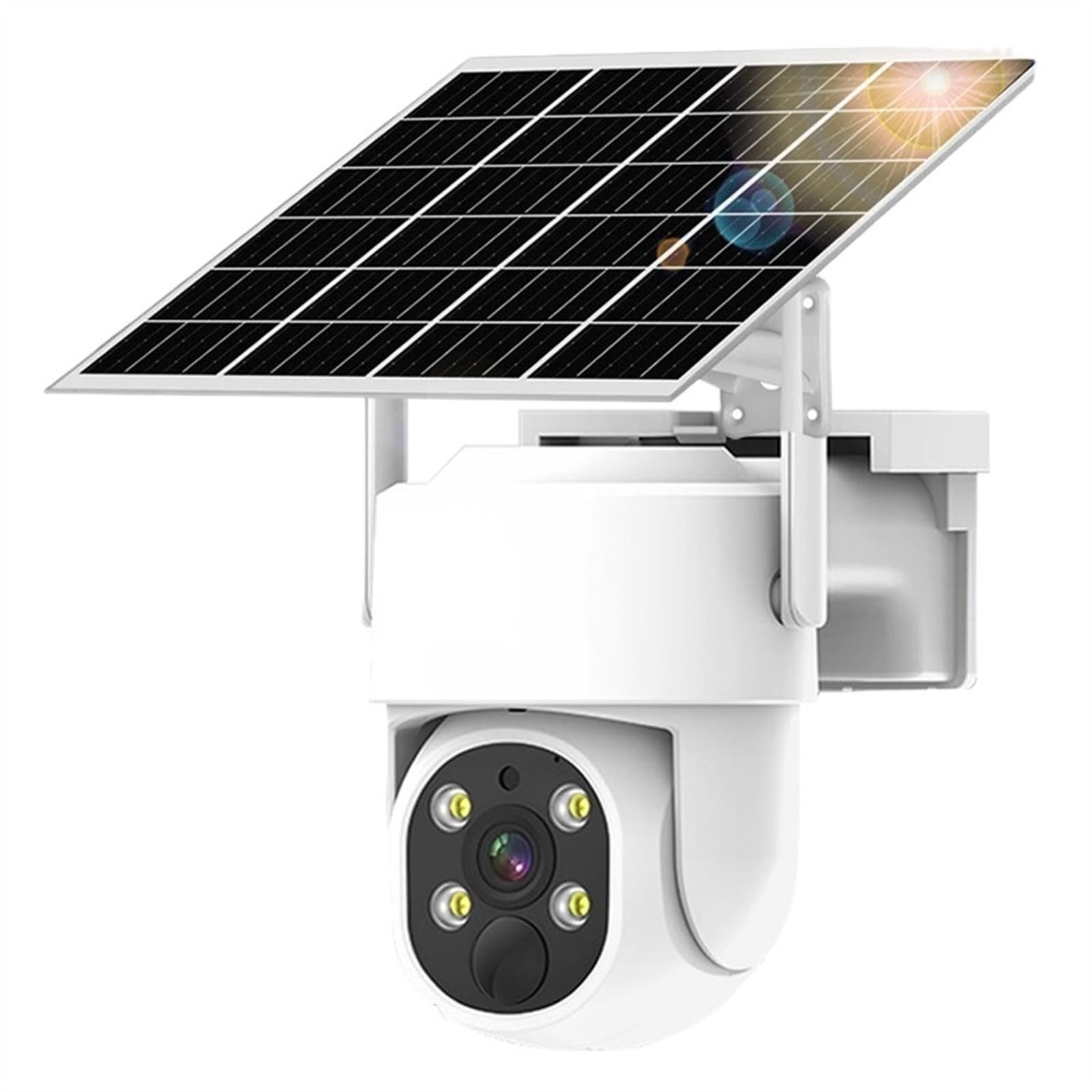 Caméra de sécurité, 5MP Solaire caméra 10800mAh Batterie PTZ Surveillance caméras IP sans Fil PIR Suivi Humain CCTV HD étanche extérieure(Cam 128GB)