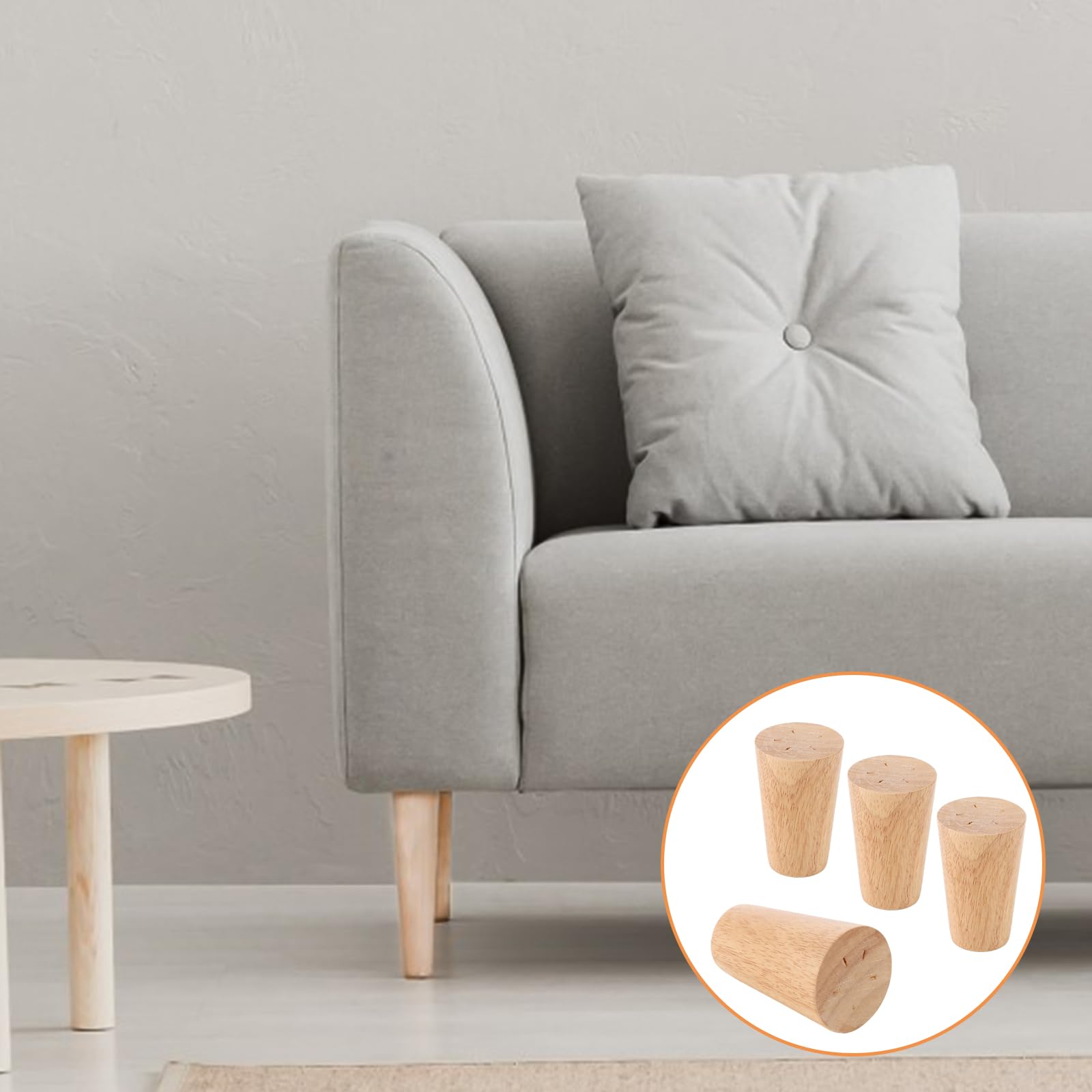 Meubelpoten Rond Hout - Eik / Furniture Leg / FP-FZ