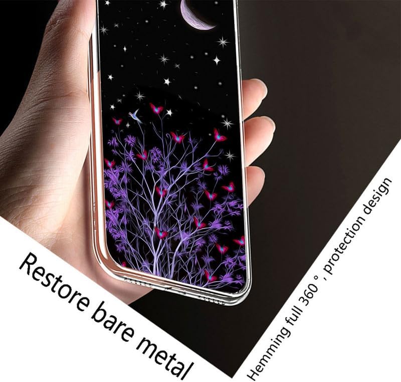 Phone Case + Screen Protector for Doogee DK10 (6.67"), Ultra Thin Shockproof Soft Silicone Clear Cover for Doogee DK10 Case with Tempered Glass - Quiet Night