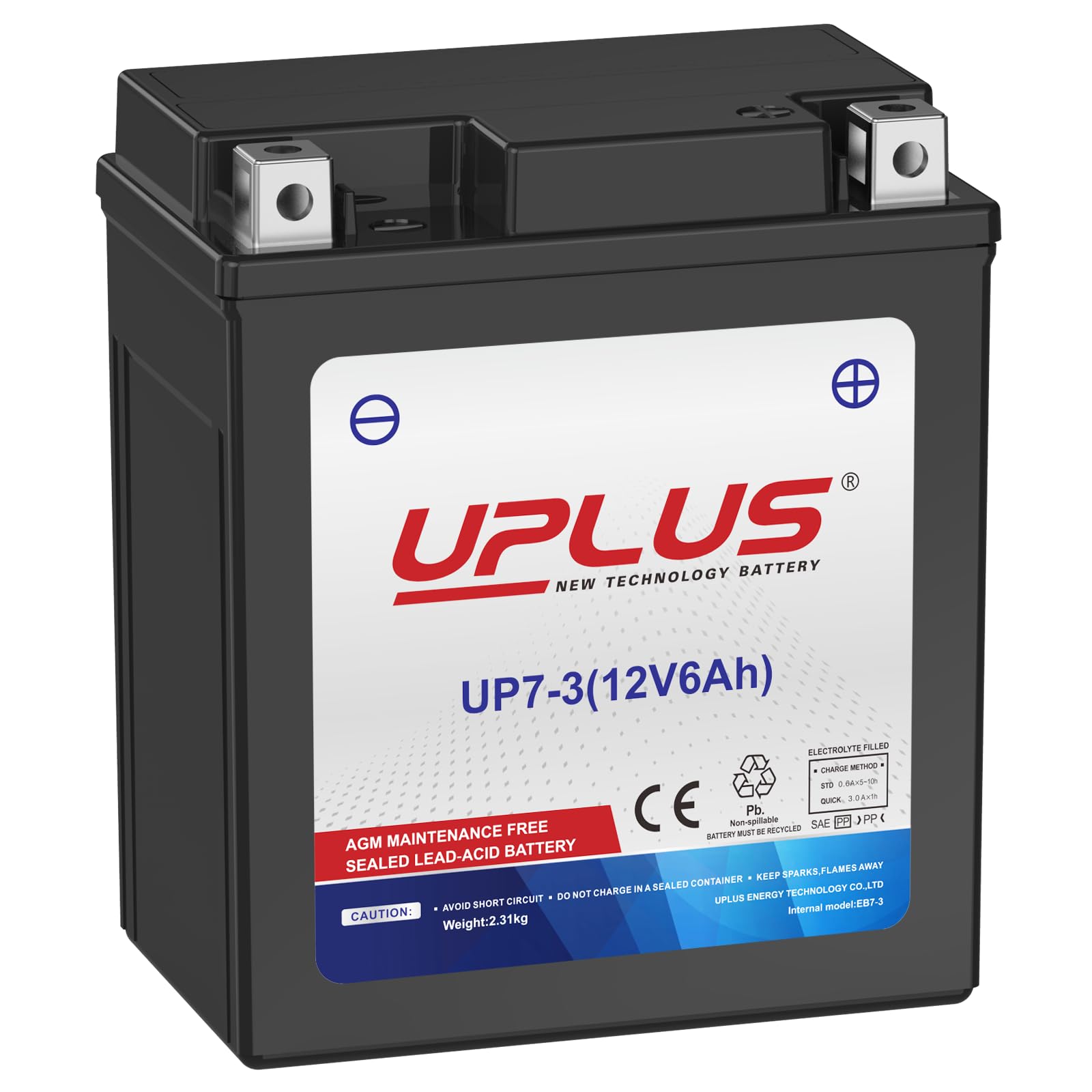 UPLUS Motorcycle Battery UP4-3-I Agm Battery, 12V 3Ah SLA Batteries Maintenance Free Scooter ATV replace for-TX4L-BS | Confirm size before order 113L x 70W x 85H(mm) — view 20