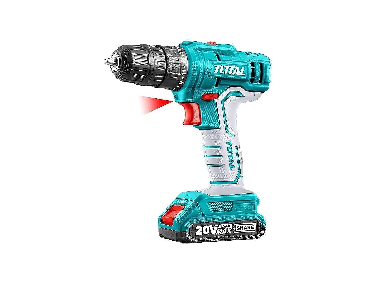 Total Lithium-Ion Cordless Drill 20V / P20s | 3 Mode Setting: Impact, Drilling, Screwdriver TDLI20012