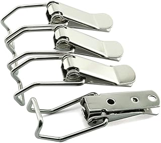 HJ Garden 4pcs Spring Loaded Toggle Latch Hasp,304 Stainless Steel Box Cabinet Latch Catch Locks Hasps 73mm/2.88 in