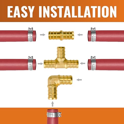 Miniatura 4 de Pex Fittings - Juego de 36 accesorios Pex SUNGATOR de 1/2 pulgada, 12 acoplamientos de codo PEX en T, accesorios Pex de 1/2 pulgada para tubería