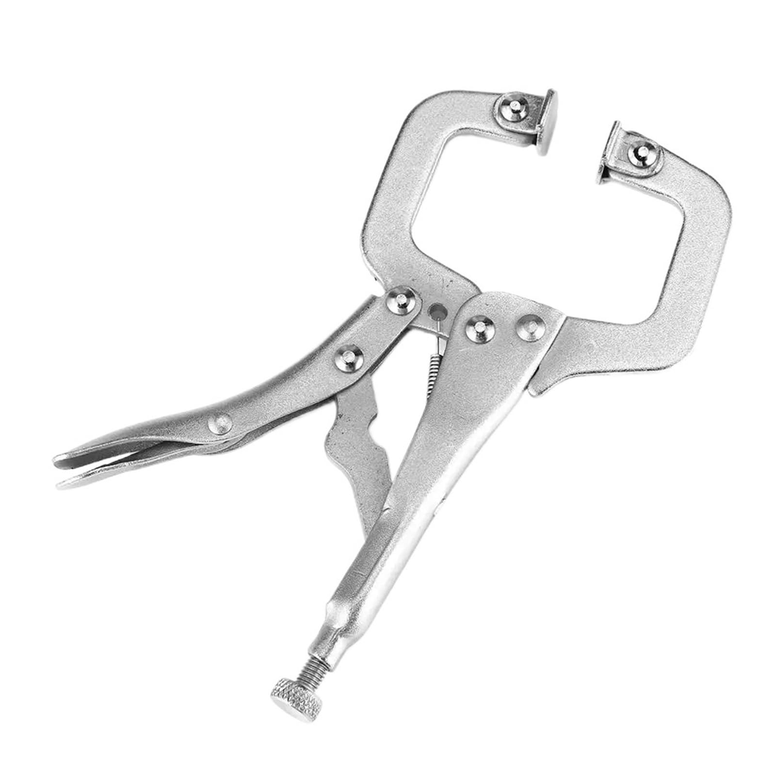 HYQOUKLR Locking C Clamp Grip Pliers, Woodwork Welding Vise Grip Pliers C Clamp Weld Clip Tong Grip Tenon Locator Pincer 6-18in(9inch)