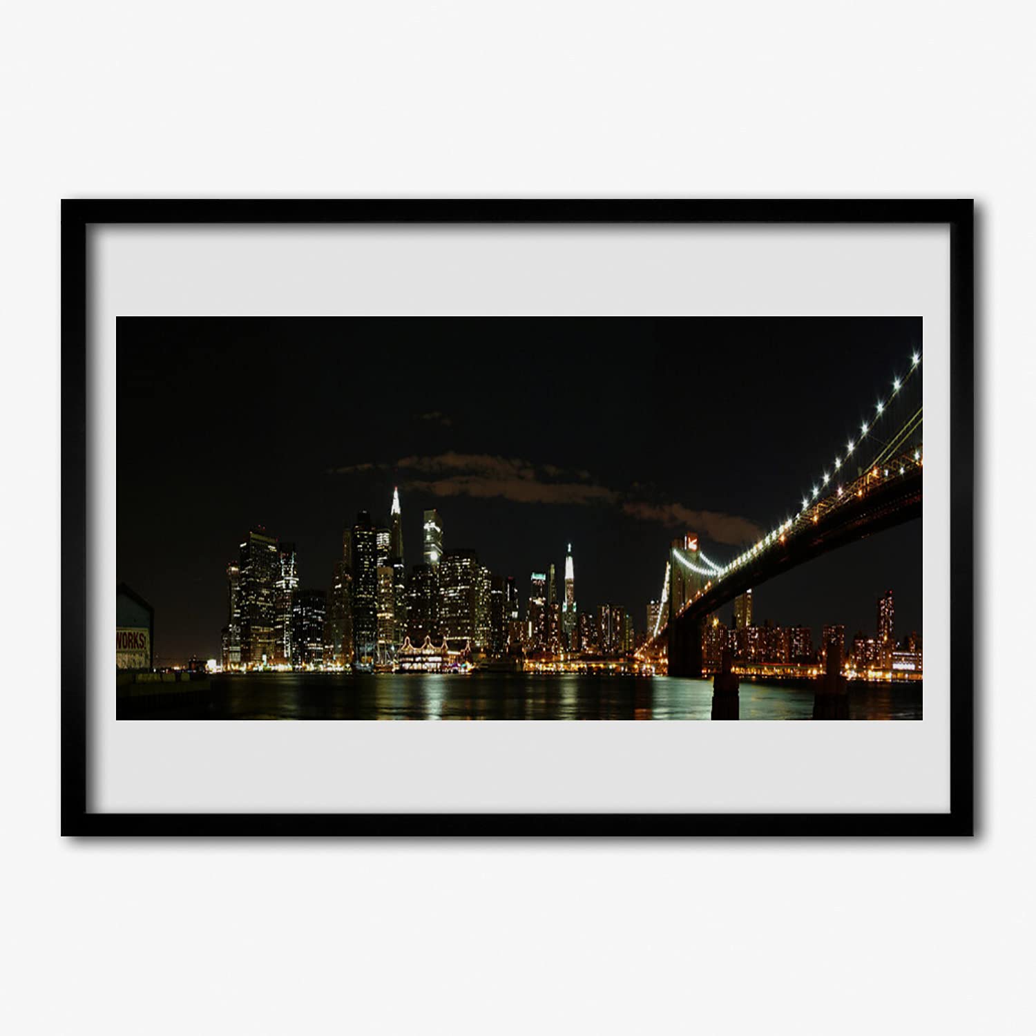 Tulup Marco Póster 100x70cm Cartel Enmarcado Cuadro de Pared Cuadros Decorativos Decoración Paredes de Sala, Dormitorios y Cocina Arte Mural - Arquitectura de la ciudad de puente