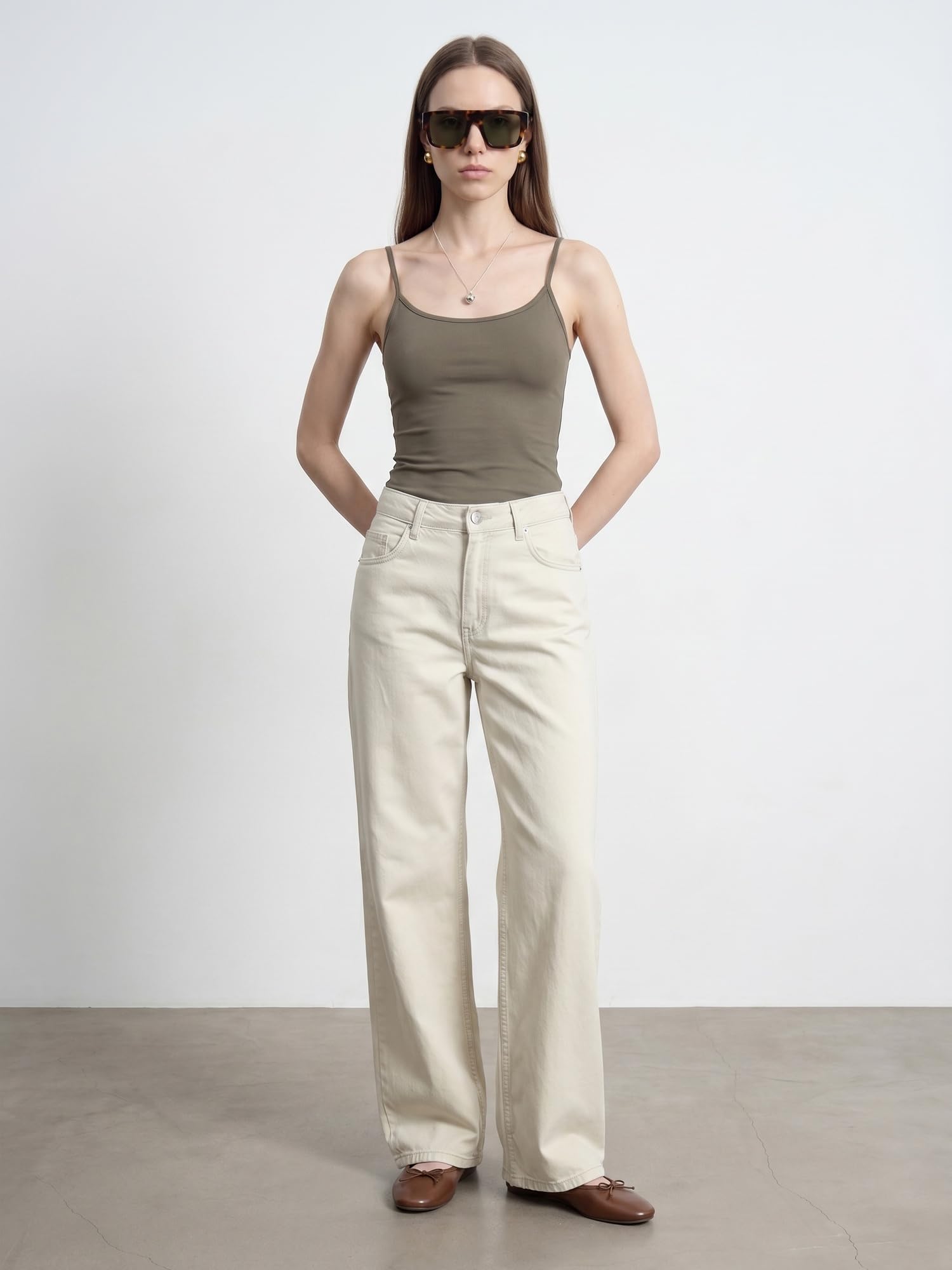 DILVIN Kadın Lyocell Karışımlı Wide Leg Jean