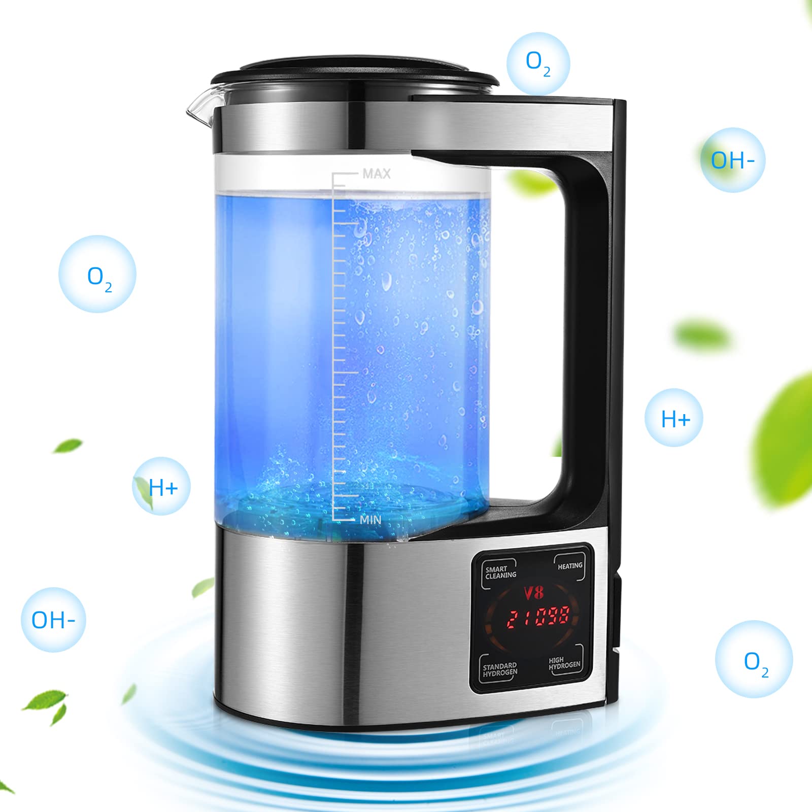 Wasserstoff Wassergenerator 2L mit SPE PEM Technologie LED-Touchscreen Thermostat