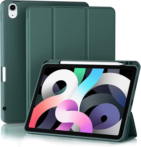 TechTrendz for iPad Air 11 inch Cover M3/M2 (2025/2024) Case with Pencil Holder, Smart Cover with Protective Trifold Stand, Auto Wake/Sleep - Green
