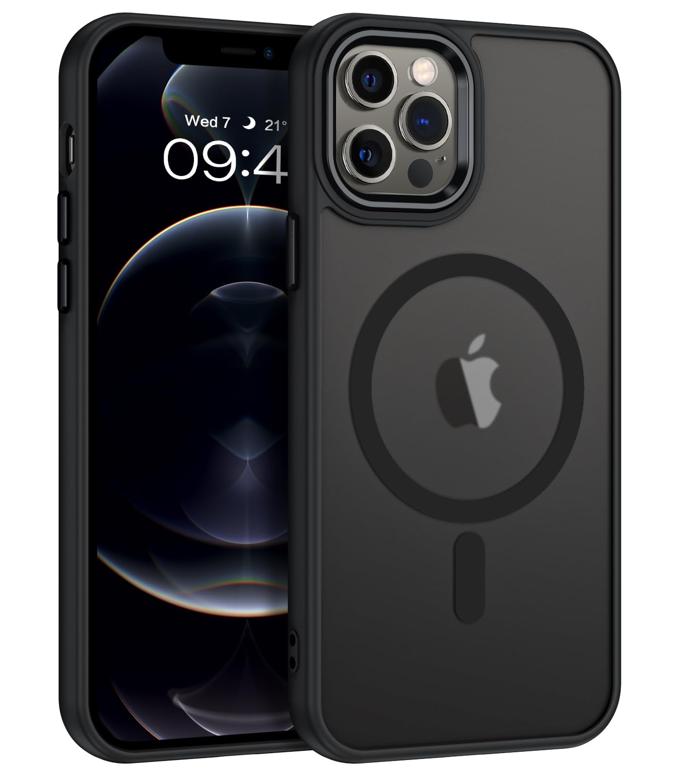 Custodia DOMAVER Per IPhone 12/12 Pro [6,1 Pollici] – Sottile, Opaca, Rosso, Con Magneti Mag-Safe, Antingiallimento, Grado Militare - 6