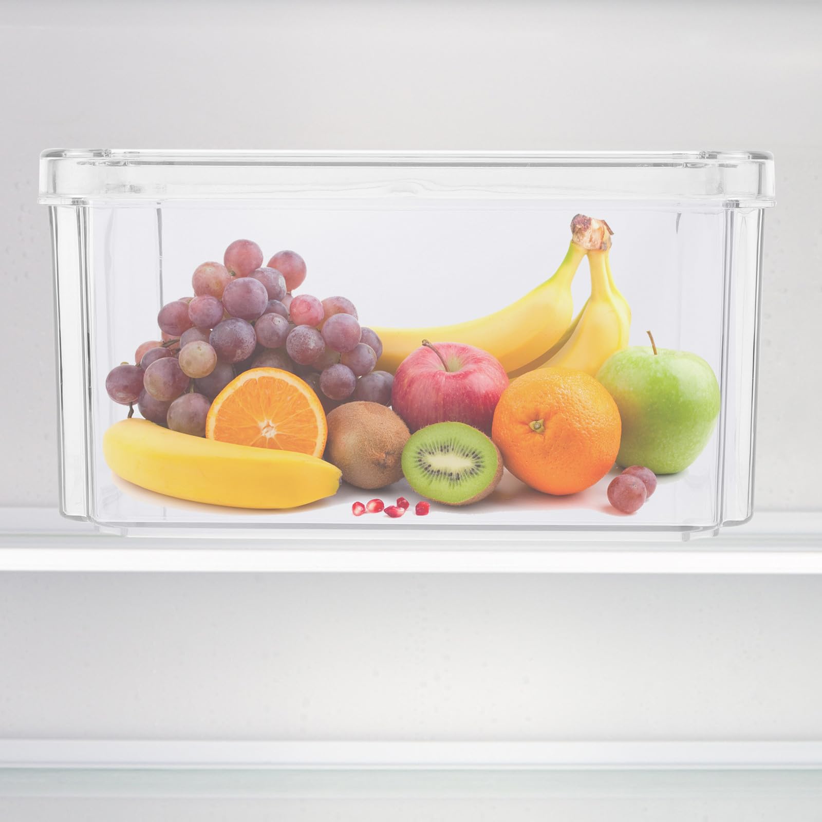 Generico Contenitori per Frigorifero 3 Pezzi in Pet Trasparente, Organizer per Cassetto Frutta e Verdura, Scatole per Conservazione Alimenti Freschi e Congelatore, Organizer Cucina per
