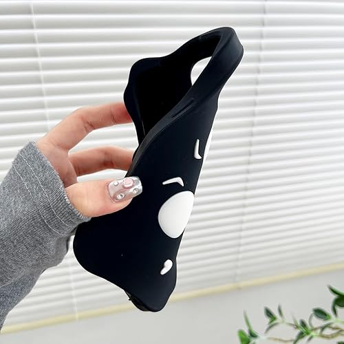 Miniatura 10 de Funda de teléfono Kawaii para iPhone 11, bonita funda de teléfono de dibujos animados con gato divertido 3D con correa de muñeca para mujeres y