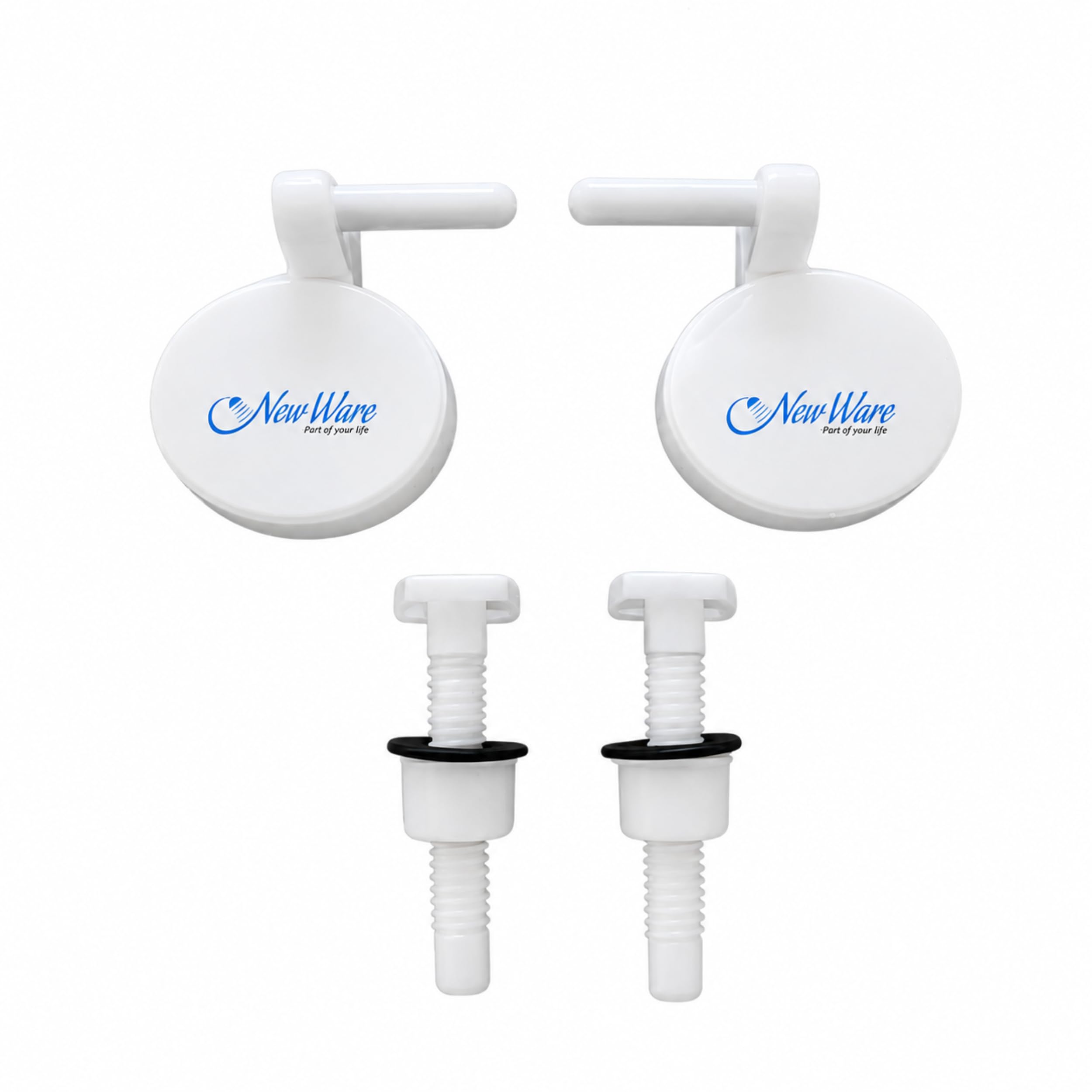 New Ware® Plastic Toilet Seat Cover Hind. Type Round Hinges Clamp (Color :White, Pair 1)-image-27