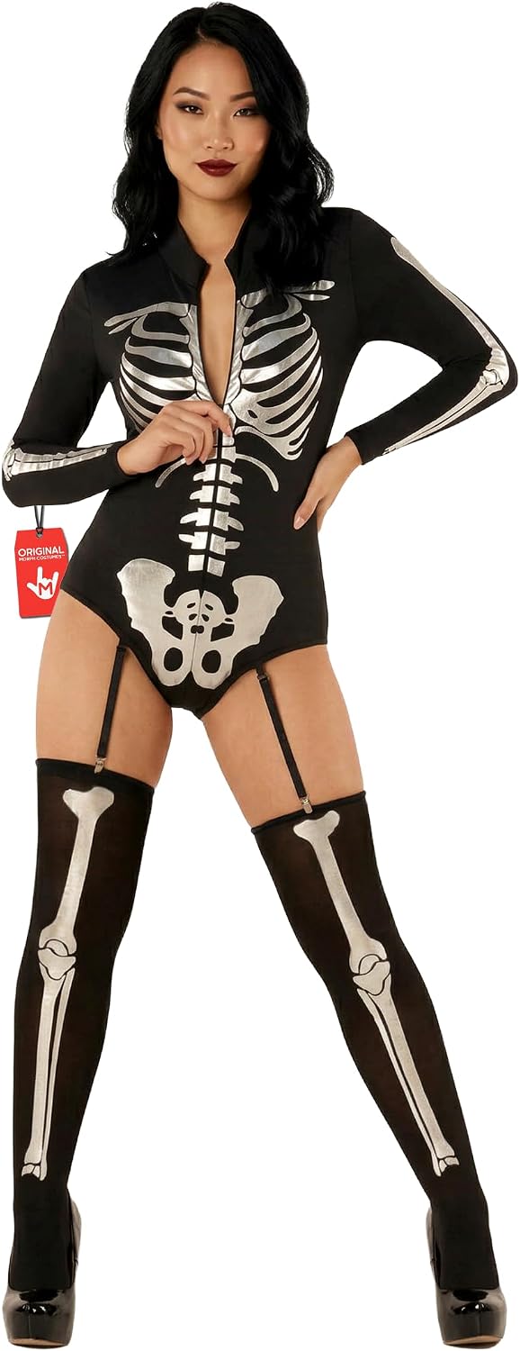 Morph Skeleton Costume Women, Halloween Skeleton Bodysuit For Women, Womens Halloween Costumes
