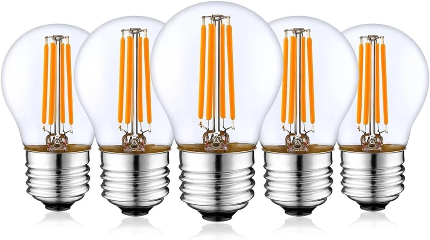 G45 4W LED Globe Light Bulb E27 2700K 6000K Vintage Edison Dimmable Led Filament Bulb for Garden String Pendant Light (Color : E26 110V, Size : G45 5PCS_Cold White_4W)