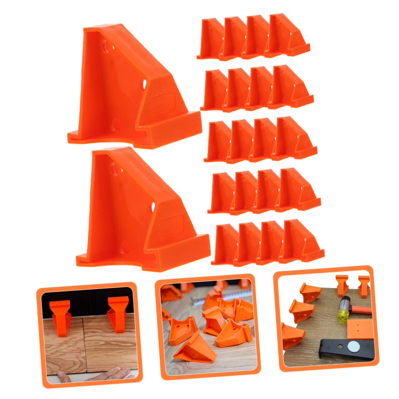 SHINEOFI 30 Espaciadores de Suelo de Plástico Naranja para Pisos de Madera Dura y Laminados, Fáciles de Llevar y Quitar para Instalación de Suelo
