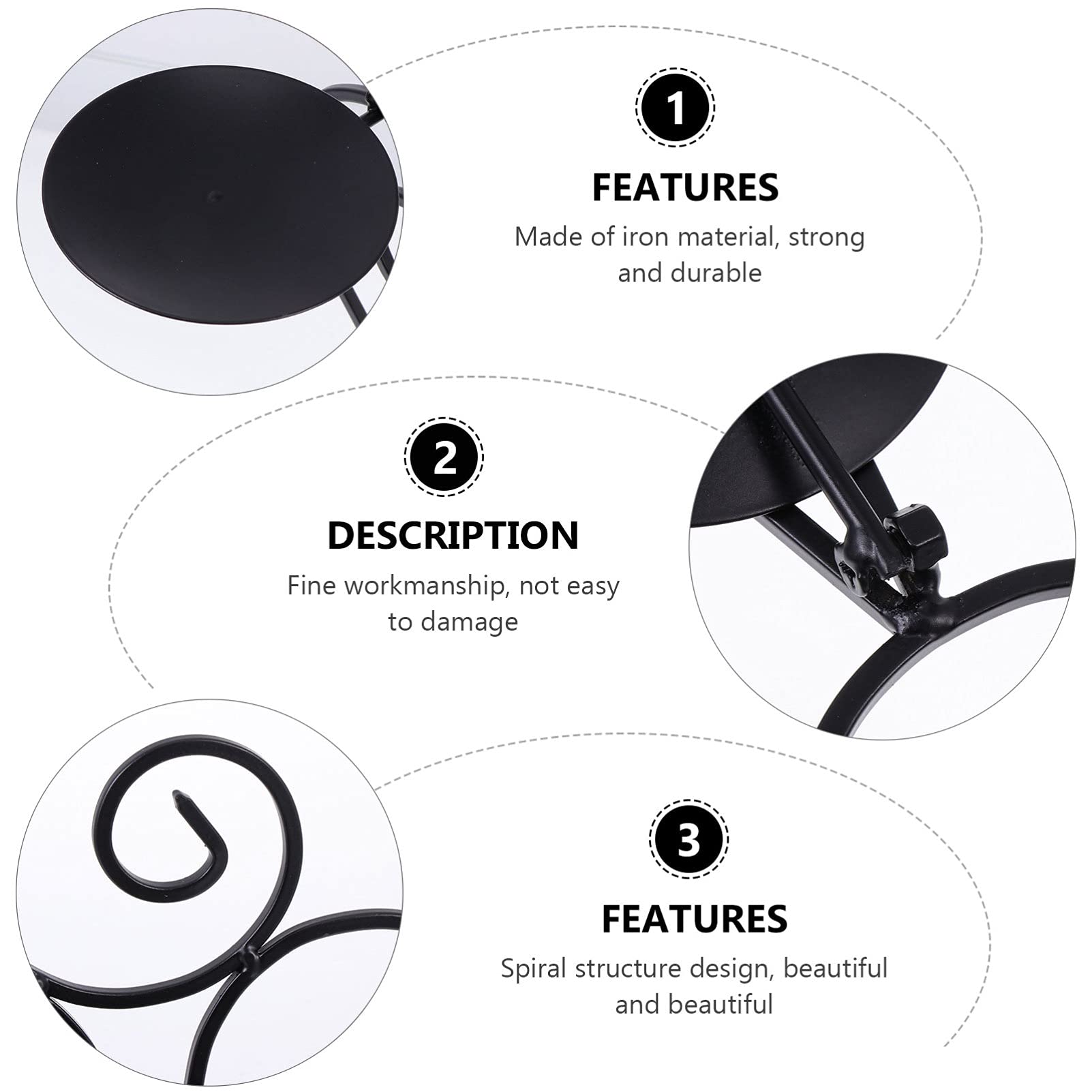 Levemolo Decorative Wall Mount Candle Holder Black Taper Candle Holder Wedding Decor