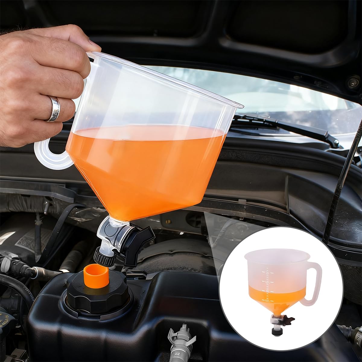 Zpana Kit di 15 imbuto refrigerante per auto, senza fuoriuscite, imbuto di riempimento del radiatore con adattatori, riempitivo per radiatori automobilistici senza perdite, universale, per SUV e
