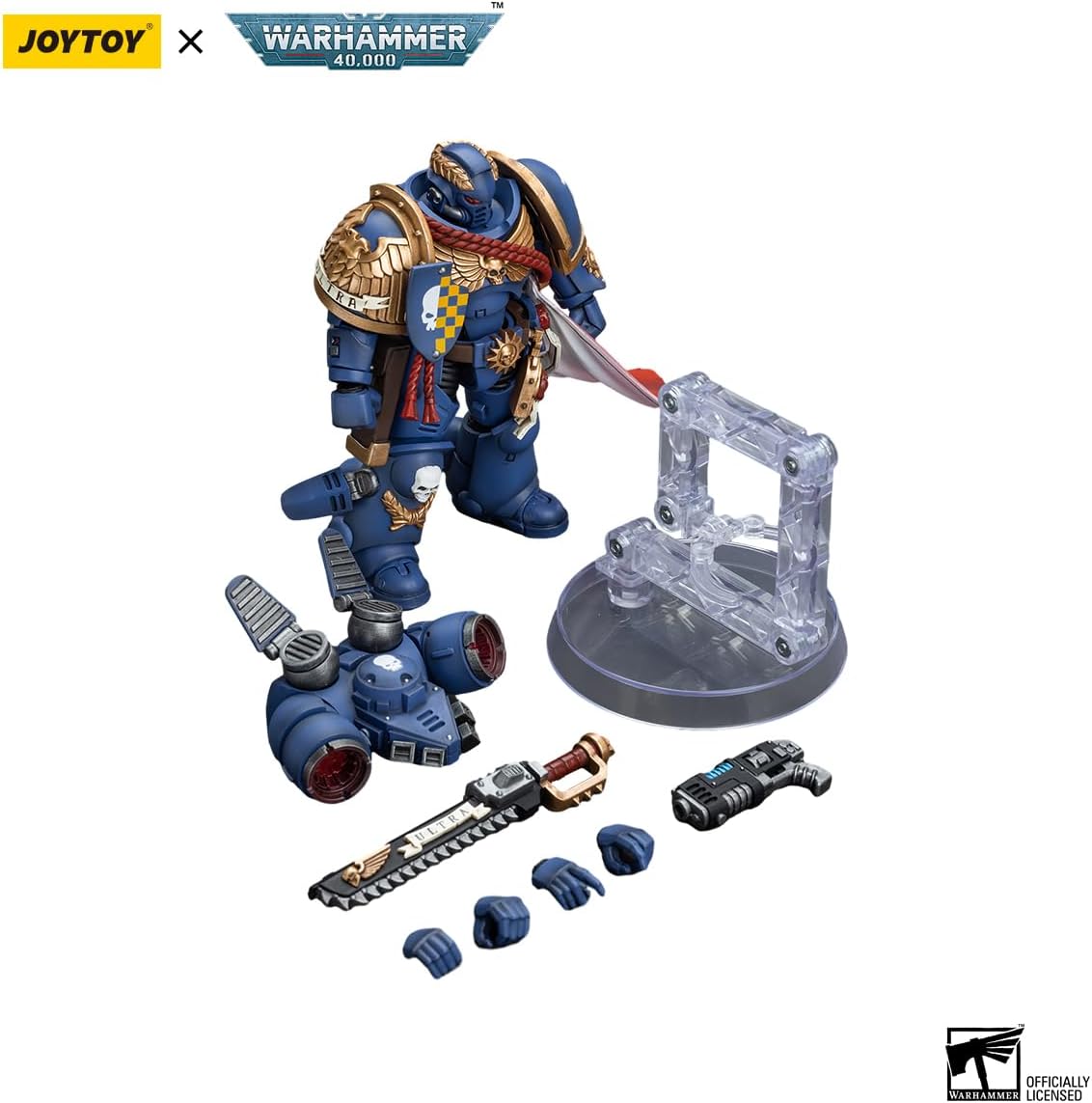 JOYTOY Warhammer 40k Ultramarines 1/18 Scale 4.8 inch Collectible Action Figure: Captain with Jump Pack