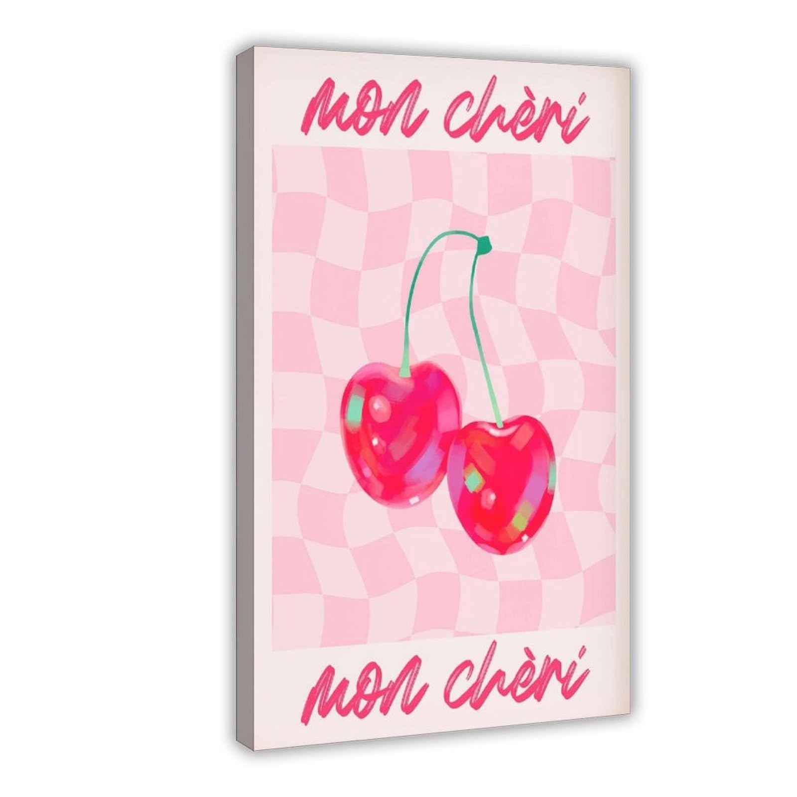 ACFTAIN Mon Chèri Leinwandposter mit Obstküche, moderner böhmischer Stil, leuchtend rote Kirschen, modernes Poster, Wandkunstdrucke, Gemälde, Wohnzimmer, Schlafzimmer, Dekoration, 60 x 90 cm