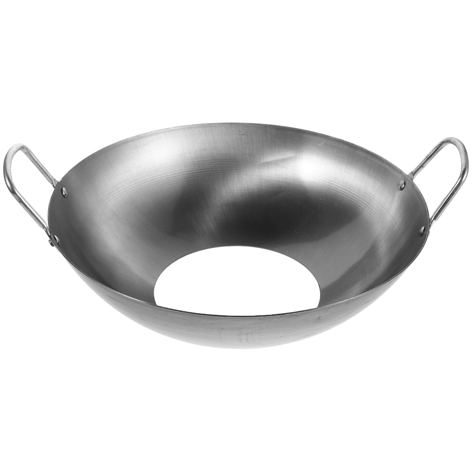 Soporte de Hierro para Wok de 32 CM Antideslizante y Resistente al Viento Doble Asa para Hornillas de Gas Base Abierta para Mejor Circulación y Uso Camping o Barbacoa