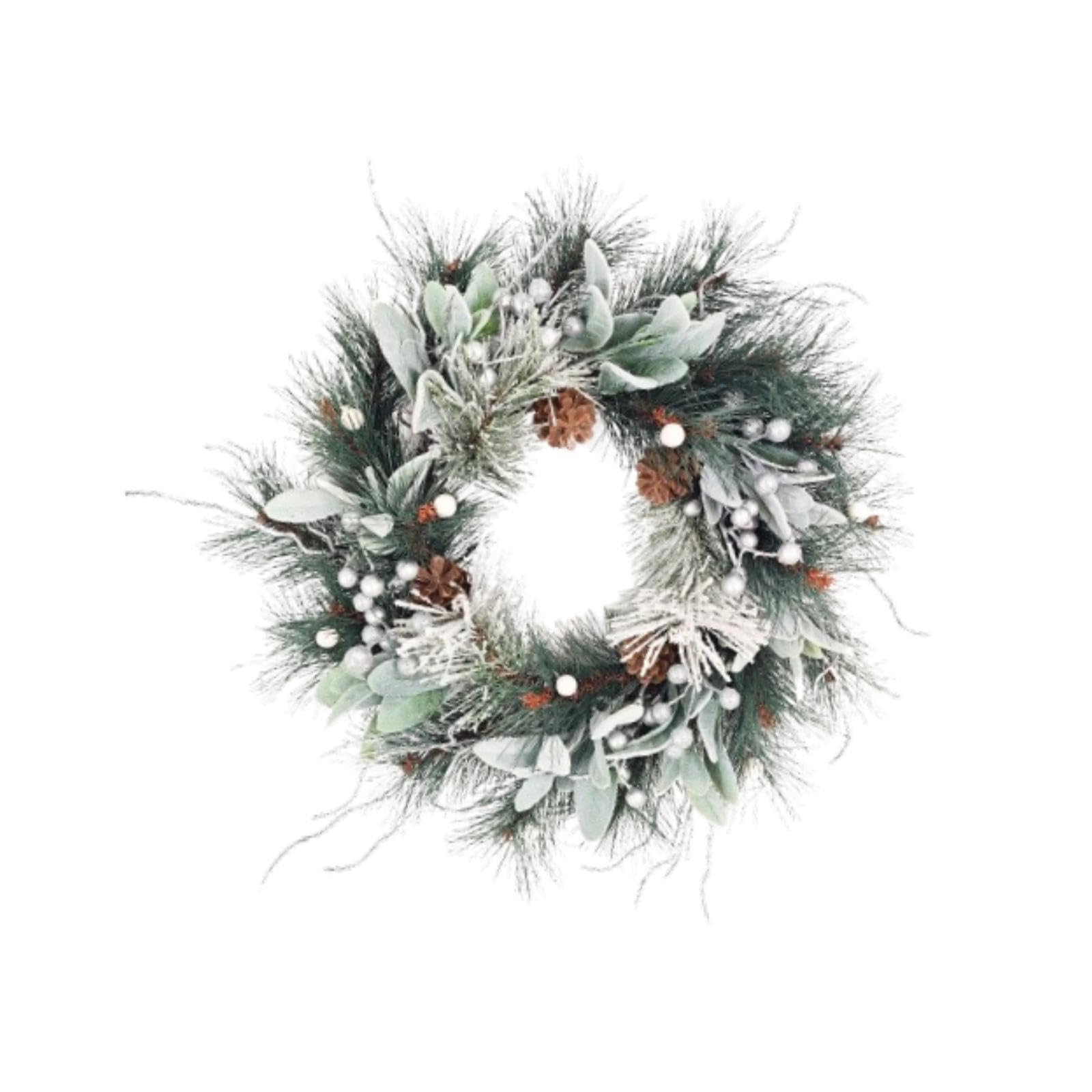 AMSLSIU Exquisite Artificial Winter Wreath For Front Porch Add Of Elegance To Home Not Easy To Faded And Deform