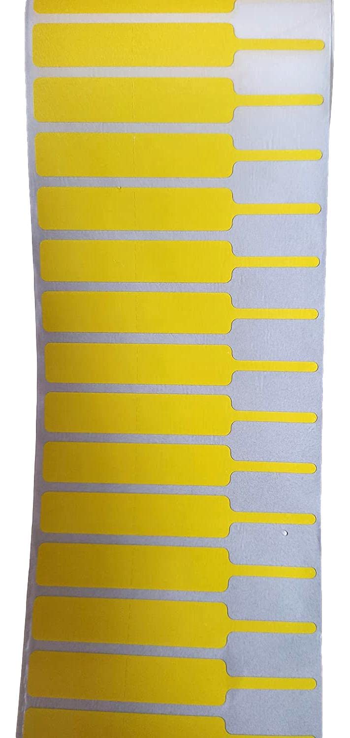 81mm x 12mm Matte Finish Jewellery Barcode Labels – Yellow | Polyester, Tear-Resistant, Resin Ribbon Compatible | 2000 Labels (1 Roll)
