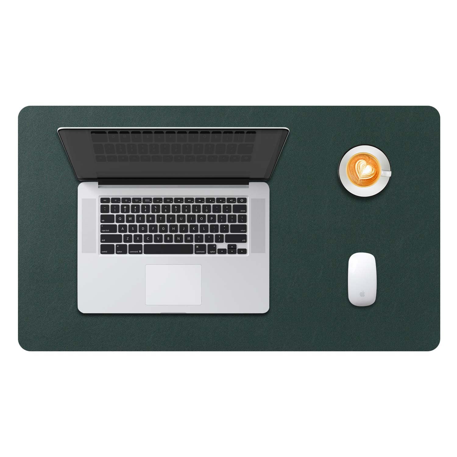 DOBAOJIA Sottomano da Ufficio, Tappetino da Tavolo, Tappetino Tastiera e Mouse, Tappetino PC Scrivania, per Casa/Ufficio, Pelle PU Impermeabile + Scamosciata Antiscivolo 60 x 35 cm (Verde Scuro)