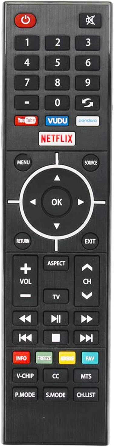 New KY49C178F Remote Control fit for Element Smart LED TV E4SFT5017 E4SFT5517 ELEFJ322 ELSJ4016 ELSJ5017 ELST3216H ELST4017 ELST4316S ELST5016S with 4 Shortcut Keys YouTube Vudu Pandora Netflix
