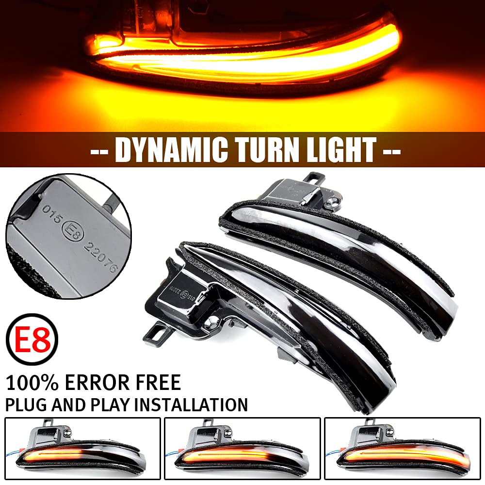 QKLsudua 2pcs Dynamic Sequential Blink Compatible with To-yota Ta-coma 2016-2021, RAV4 2019-2021, High-lander 2020-2021 Alp-hard Vel-lfire AH30 LED Side Mirror Turn Signal Light Assembly