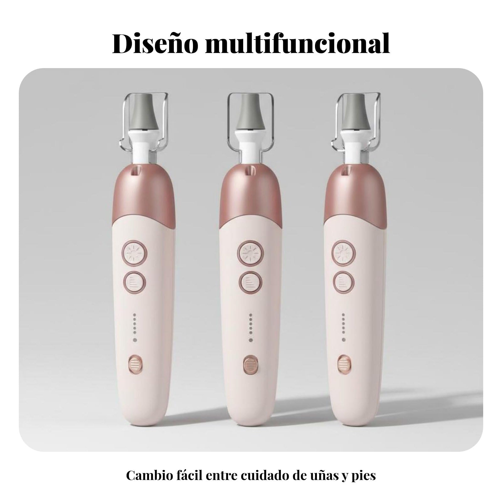 Torno de Uñas Eléctrico Portátil 3 Velocidades Ajustables Torno Eléctrico para Uñas Multifuncional para Esteticistas, Mujeres, Hogar, Viaje, Casa , Rosa