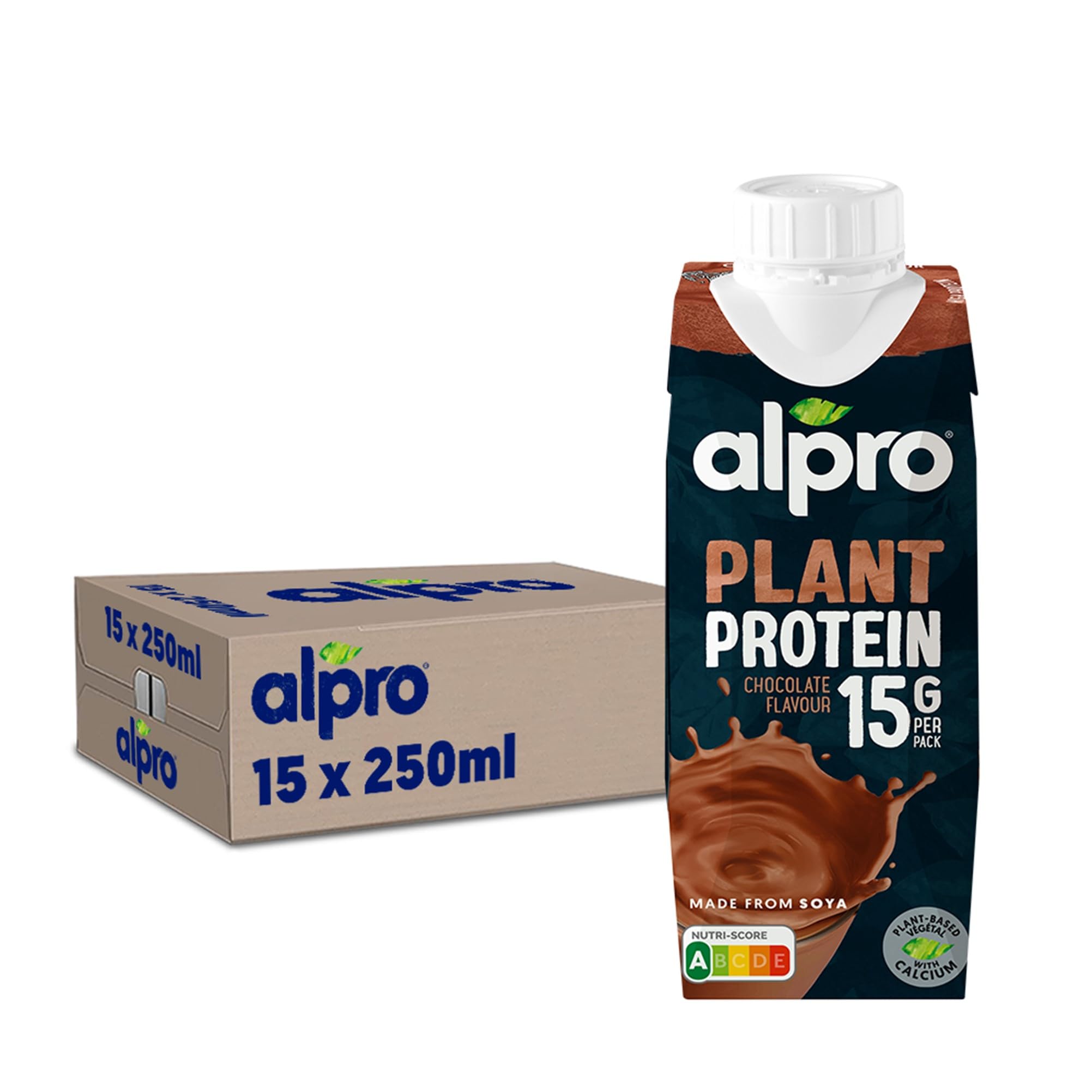 Alpro - Boisson végétale - Soja protéine goût chocolat - 250ml - Lot de 15x250ml