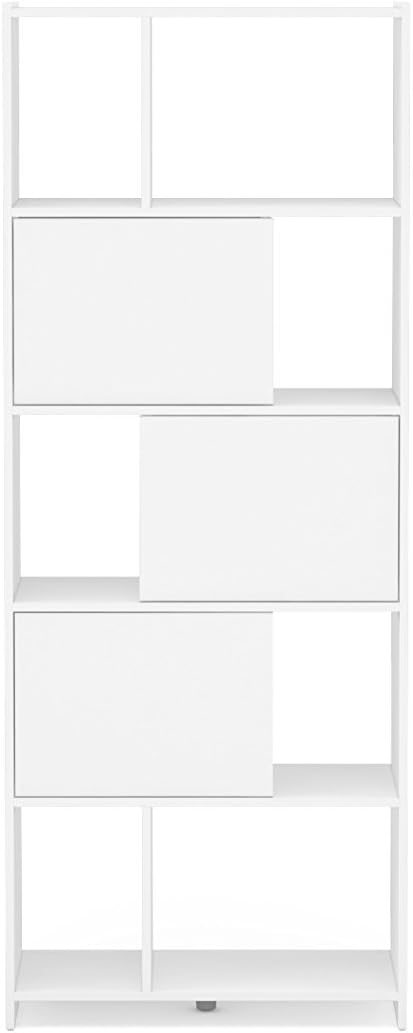3 Door Dumont Bookshelf, White