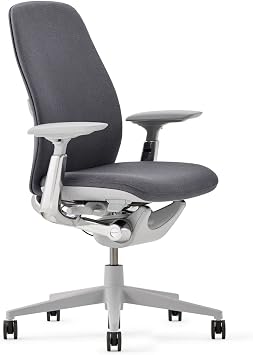 Haworth Zody Office Chair with Ergonomic Forward Tilt Option, Adjustable Desk Computer Chair with Standard Posture Upholstered Back, Without Lumbar Support, Home Office Furniture, Steel