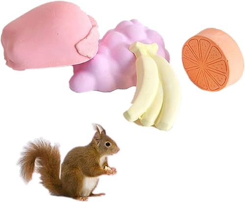 Tfwadmx Bloque de lava para masticar, juguetes para moler dientes, bloque de lava para mascotas, piedra de calcio para chinchilla, hámster, ratón,
