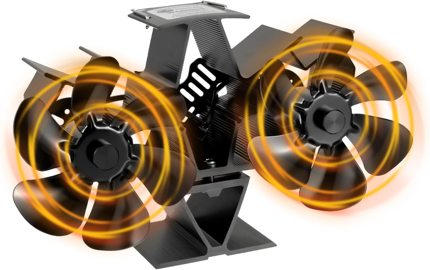 12-Blade Wood Stove Fan Heat Powered Fireplace Fan, Dual Motor Thermoelectric Fan New Designed for Home Wood/Buddy Heater/Gas Stove, Outdoor Auto-adjust Heating Accessories Adjustment