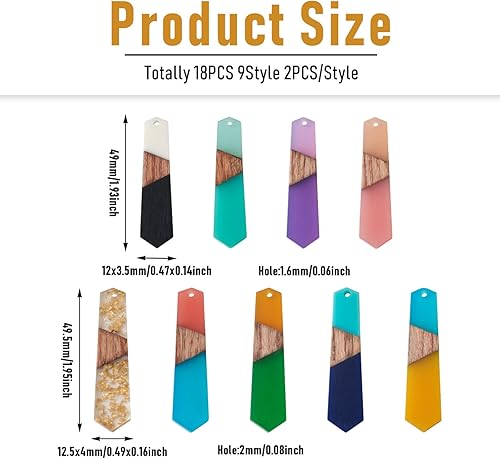 Vista 253 de Colgante de madera de resina, Resina, No es una piedra preciosa 0negro