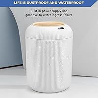 Vista 7 de Cubo de basura automático con sensor de movimiento para baño con tapa, 2.6 galones/10 litros, cubo de basura sin contacto, bote de basura