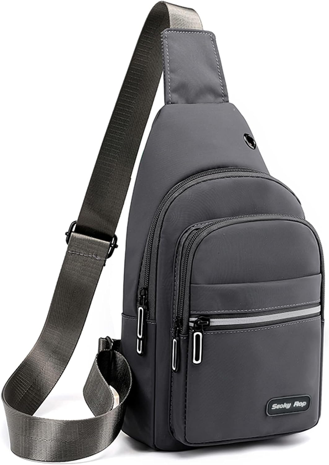 Seoky Rop Sling Bag Crossbody Backpack for Men Women Multipurpose Chest Shoulder Bag for Travel Hiking Daypack Grey