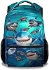 Shark Backpacks for Boys, Large Capacity Cute Backpack for School, Sharks Lightweight Bookbag for Kids