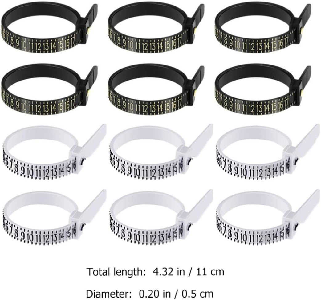 10pcs Ring Sizer Measuring Gauge for Men, Jewelry Sizing Tool