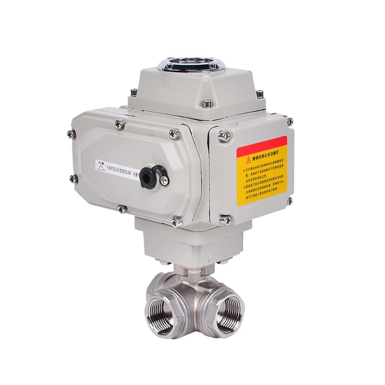 JNVFTCUX G1/2 three-way high platform electric ball valve stainless steel Q911F-16P internal thread(24VDC-L TYPE)