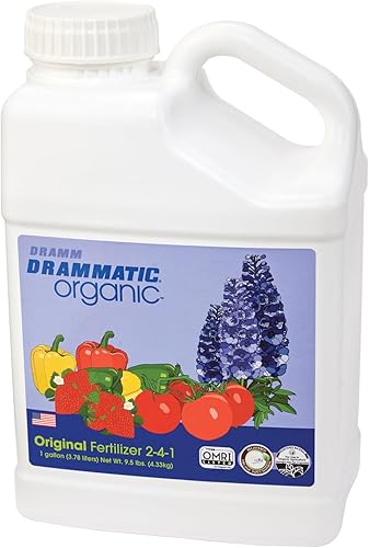Dramm Drammatic Organic Fertilizante original 2-4-1, fertilizante líquido hidrolizado para pescado, para verduras, flores y frutas, 1 galón, con