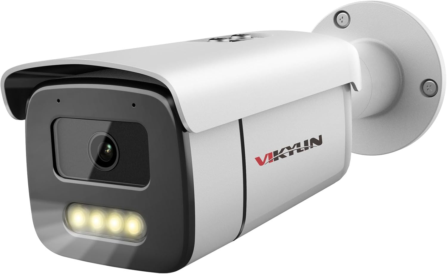 VIKYLIN 4K 8MP Full Color AI Bullet IP PoE Camera with 3.6mm Lens,F1.0 Aperture 132ft Color Night Vision,Built-in Mic,Human/Vehicle Detection,H.265,IP67 Security IP Camera